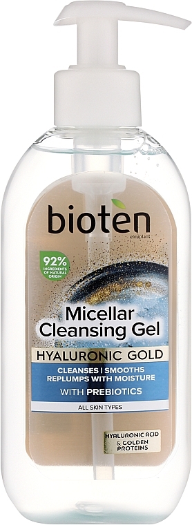 Micelarny żel oczyszczający do twarzy - Bioten Hyaluronic Gold Micellar Cleansing Gel — Zdjęcie N1