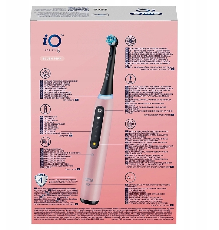 Elektryczna szczoteczka do zębów, różowa, z etui - Oral-B iO Series 5 Pink — Zdjęcie N5