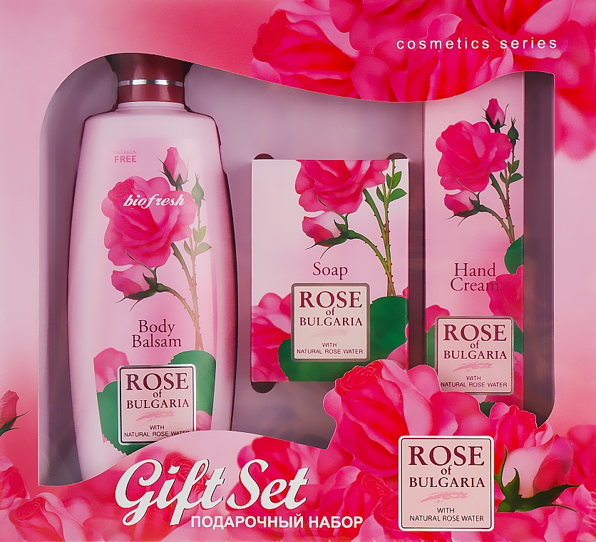 Zestaw - BioFresh Rose of Bulgaria Gift Set (b/balm/330ml + soap/100g + h/cr/75ml) — Zdjęcie N1