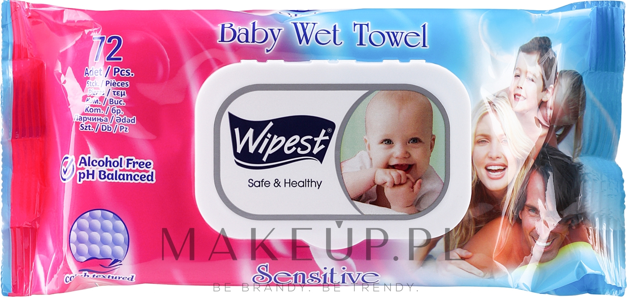 Chusteczki dla niemowląt Sensitive, 72 szt. - Wipest Safe & Healthy Wet Towel — Zdjęcie 72 szt.