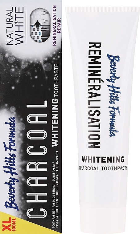 Wybielająca pasta do zębów z węglem drzewnym - Beverly Hills Formula Natural White Charcoal Whitening Toothpaste — Zdjęcie N2