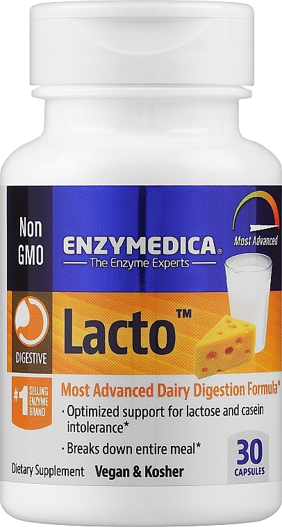 Suplement diety zawierający enzymy trawiące laktozę - Enzymedica Lypo Gold  — Zdjęcie N1