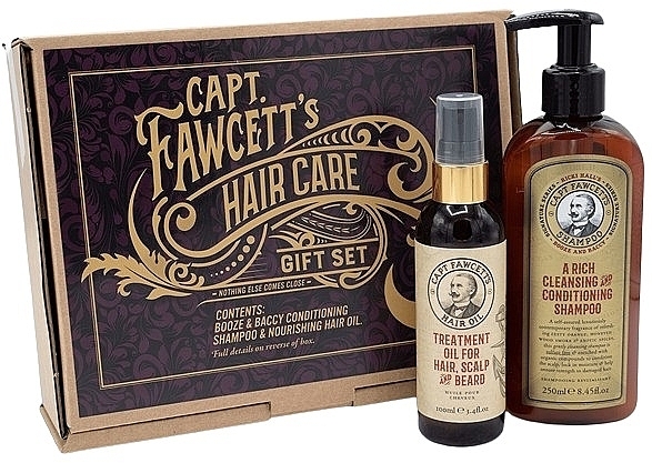 Zestaw - Captain Fawcett Hair Care Gift Set (shamp/250ml + treatment/oil/100ml) — Zdjęcie N1