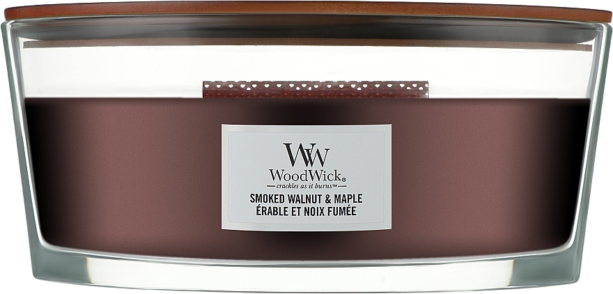 Świeca zapachowa w szkle - Woodwick Ellipse Candle Smoked Walnut & Maple