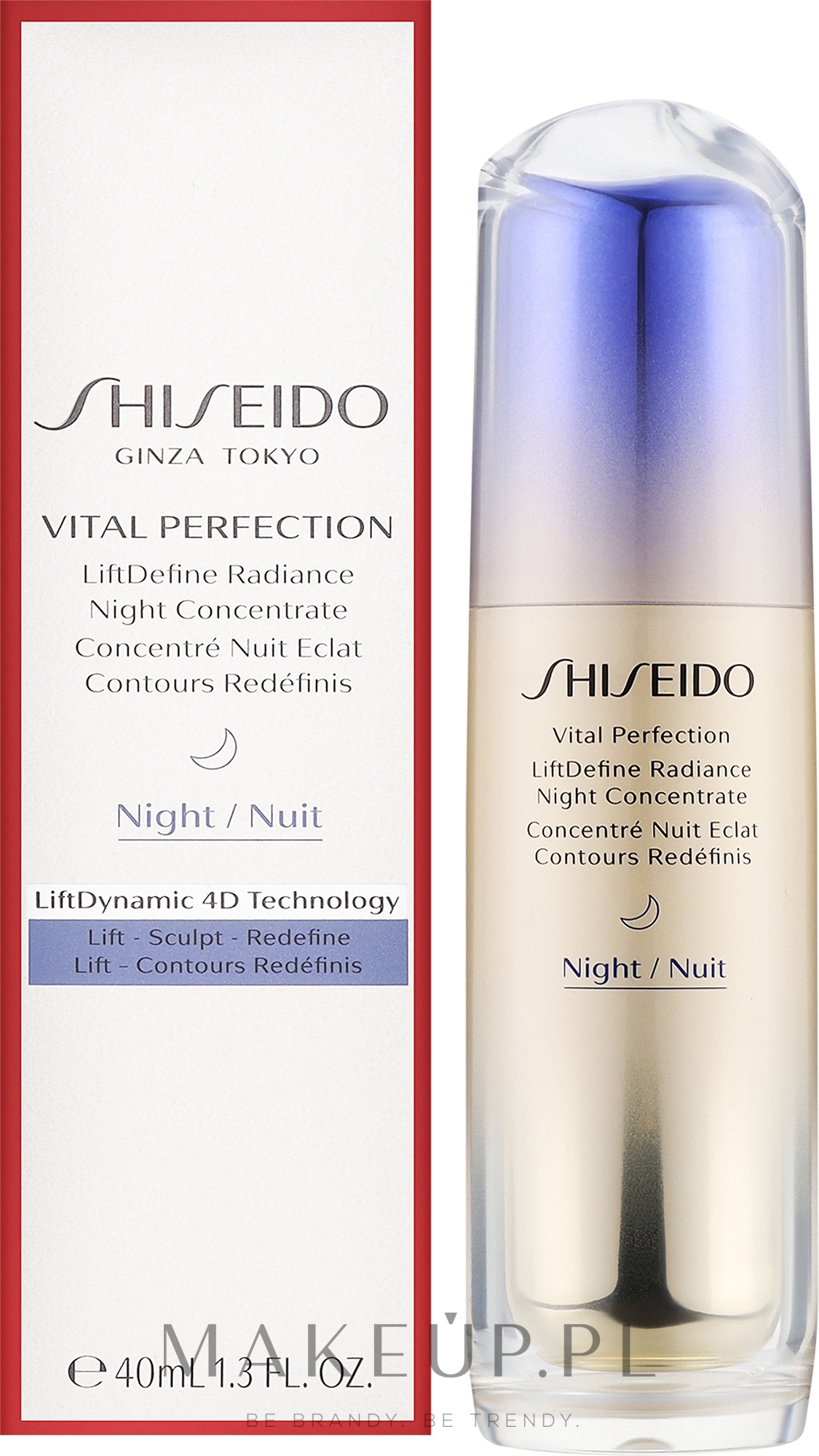 Koncentrat do twarzy na noc - Shiseido Vital Perfection LiftDefine Radiance Night Concentrate — Zdjęcie 40 ml