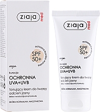 Tonujący krem do twarzy odcień jasny SPF 50+ - Ziaja Med Toning Face Cream Light Shade UVA+UVB — Zdjęcie N2