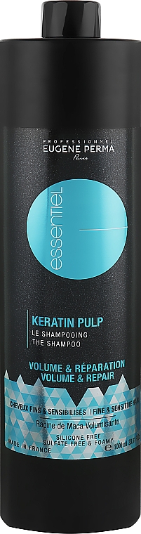 Szampon zwiększający objętość włosów cienkich i zniszczonych - Eugene Perma Essentiel Keratin Pulp Control Volume&Repair — Zdjęcie N4