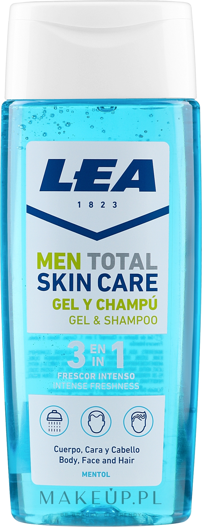 Intensywnie odświeżający żel pod prysznic 3 w 1 - Lea Men Total Skin Care Intense Freshness Shower Gel & Shampoo — Zdjęcie 300 ml