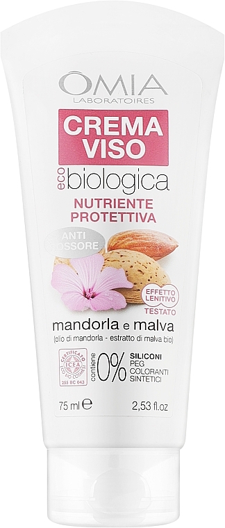 Krem do twarzy z migdałami i malwą - Omia Labaratori Ecobio Almond And Mallow Face Cream — Zdjęcie N1