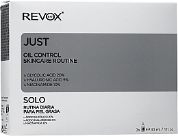 PRZECENA!  Zestaw - Revox Just Oil Control Skincare Routine (f/serum/3x30ml) * — Zdjęcie N1