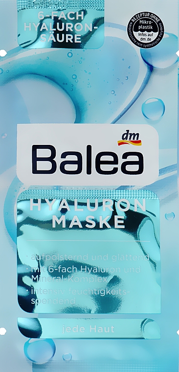 Maseczka do twarzy z kwasem hialuronowym - Balea — Zdjęcie N2