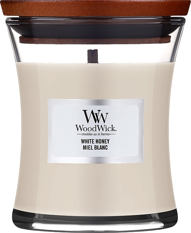 Świeca zapachowa w szkle - WoodWick Hourglass Candle White Honey