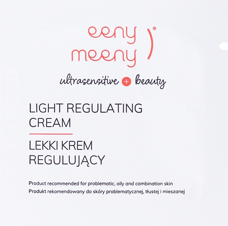 Lekki krem regulujący do twarzy - Eeny Meeny Light Regulating Cream (próbka) — Zdjęcie N1