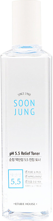 Kojący tonik do twarzy - Etude Soon Jung PH 5.5 Relief Toner