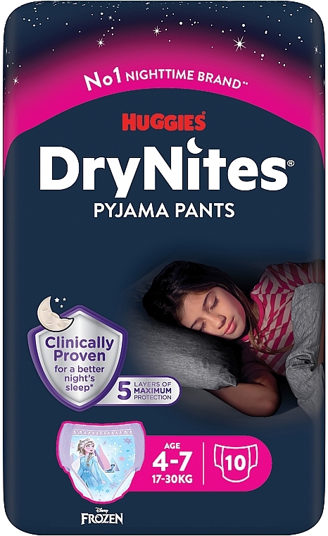 Pieluchomajtki Dry Nights dla dziewczynek, 17-30 kg, 10 szt. - Huggies  — Zdjęcie N2