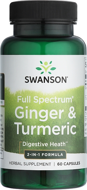 Suplement diety Imbir i kurkuma - Swanson Full Spectrum Ginger & Turmeric — Zdjęcie N1