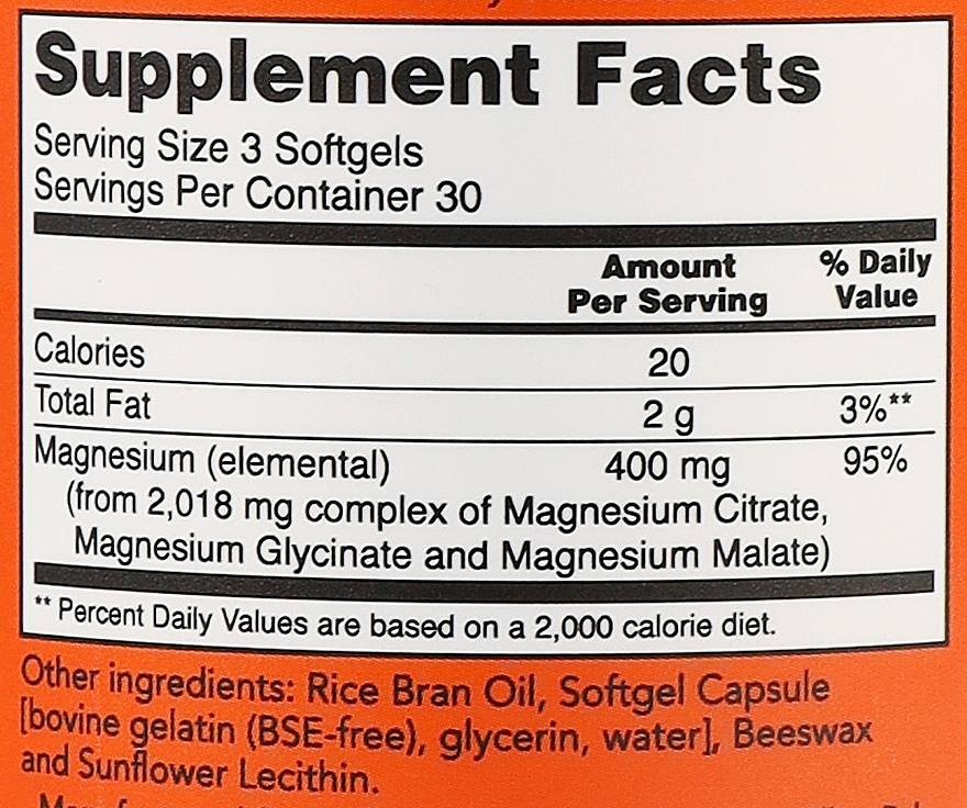 Kapsułki Cytrynian Magnezu - Now Foods Magnesium Citrate Softgels — Zdjęcie N5