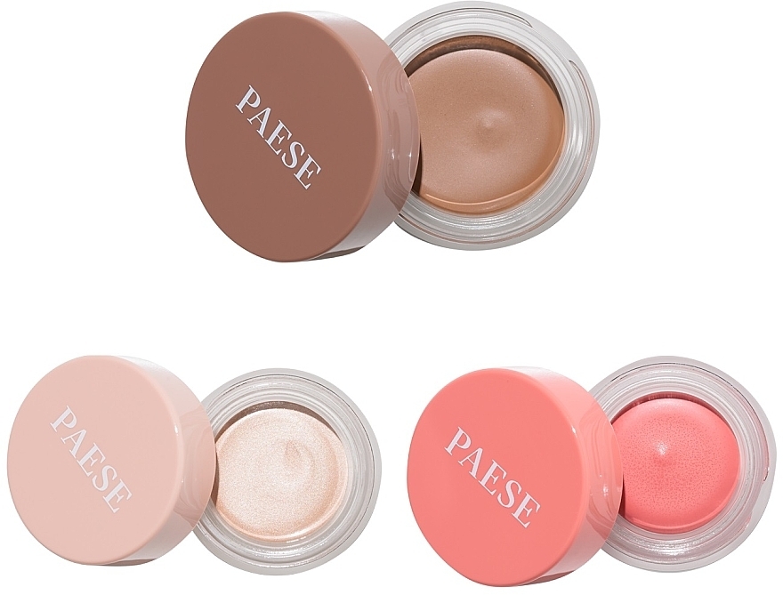 Zestaw - Paese Kiss My Cheeks (Warm) (blush/ 4g + bronzer/12g + highlighter/4g) — Zdjęcie N3