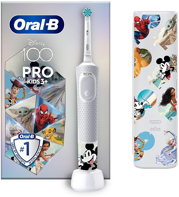 Elektryczna szczoteczka do zębów dla dzieci z futerałem podróżnym, Myszka Miki - Oral-B Pro Kids 3+ Disney Mickey — Zdjęcie N2