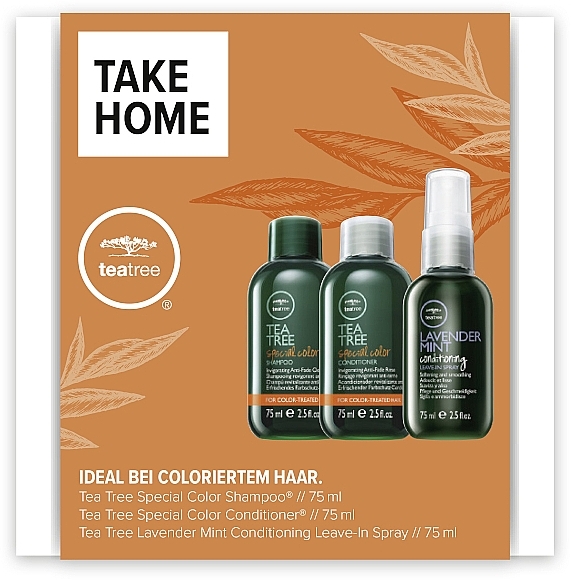 Zestaw - Paul Mitchell Tea Tree Special Color Take Home Kit (shm/75ml + cond/75ml + spray/75ml) — Zdjęcie N1