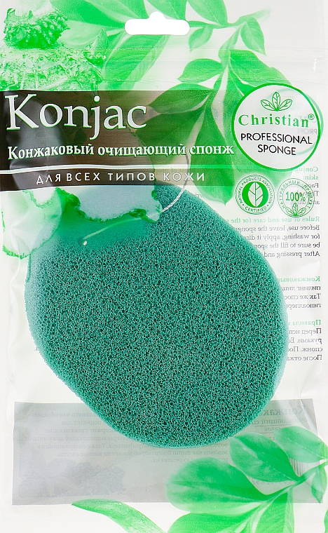 Gąbka oczyszczająca Konjac z ekstraktem z zielonej herbaty, CSP-688 - Christian — Zdjęcie N1