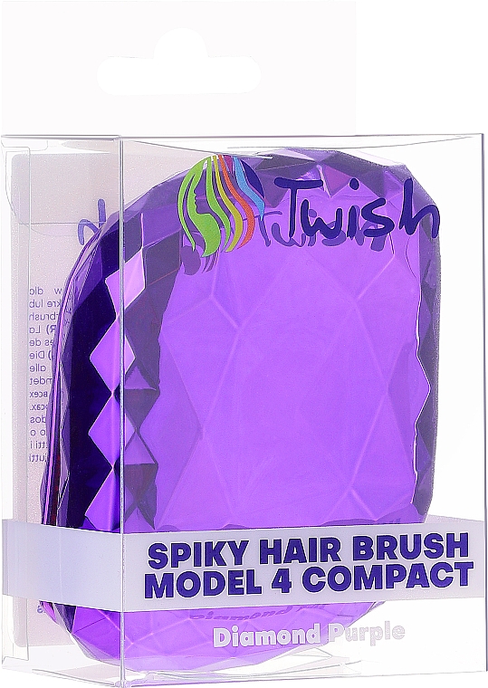 Kompaktowa szczotka do włosów - Twish Spiky Hair Brush Model 4 Compact Diamond Purple — Zdjęcie N3
