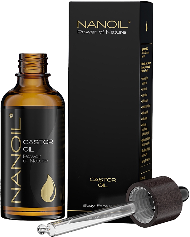 Olej rycynowy - Nanoil Body Face and Hair Castor Oil — Zdjęcie N3