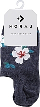 Kup Bawełniane skarpety damskie w kwiaty, niebieskie - Moraj