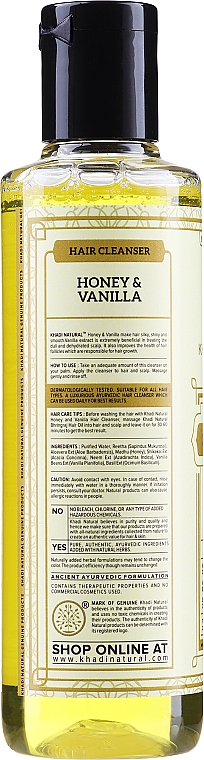 Naturalny szampon ziołowy Miód i wanilia - Khadi Natural Ayurvedic Honey & Vanilla Hair Cleanser — Zdjęcie N2