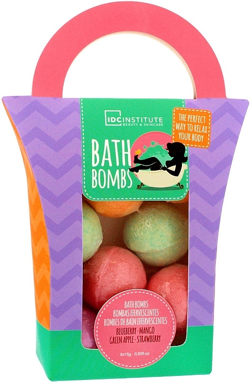 PRZECENA! Zestaw kul do kąpieli - IDC Institute Bath Bombs Set (b/bomb 8 x 15 g) * — Zdjęcie N1