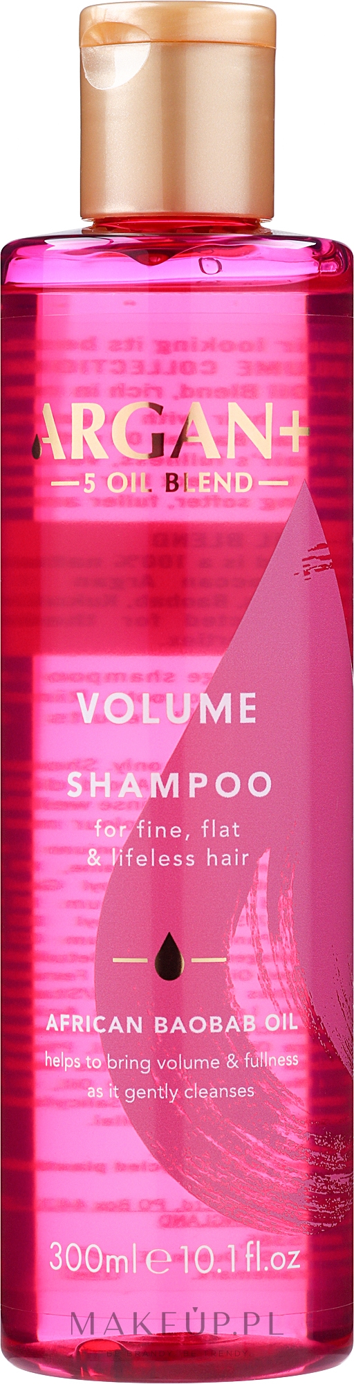 Szampon zwiększający objętość włosów cienkich i pozbawionych życia - Argan+ Volume Shampoo African Baobab Oil — Zdjęcie 300 ml