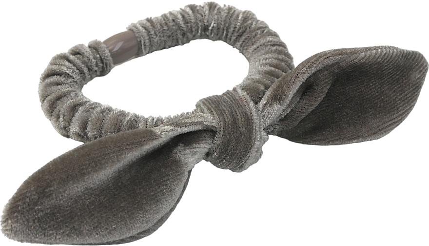 Welurowa gumka do włosów z uszami, szara - Lolita Accessories — Zdjęcie N1