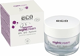Hialuronowy krem ​​z antyoksydantami do twarzy na noc - Eco Cosmetics Antioxidant Night Cream With OPC Q10 & Hyaluron — Zdjęcie N1