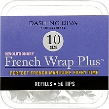 Tipsy - Dashing Diva French Wrap Plus White 50 Tips (Size 10) — Zdjęcie N1