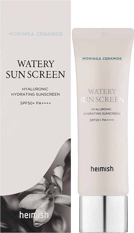 Wodoodporny krem przeciwsłoneczny do twarzy - Heimish Moringa Ceramide Watery Sunscreen SPF50+ PA++++ — Zdjęcie N2