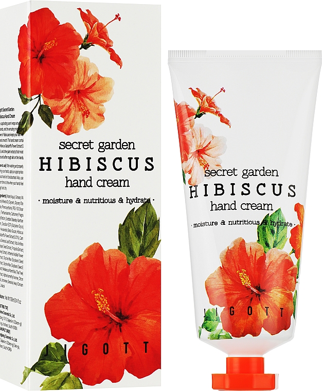 Hibiskusowy krem przeciwzmarszczkowy do rąk - Jigott Secret Garden Hibiscus Hand Cream — Zdjęcie N2