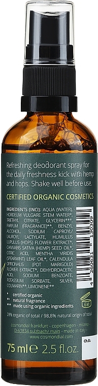 Dezodorant w spary'u - GRN Gentlemen's Organic Hemp & Hop Deo Spray — Zdjęcie N2