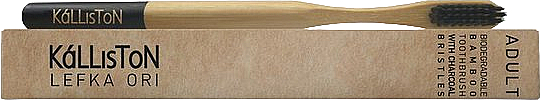 Bambusowa szczoteczka do zębów z włosiem z węgla drzewnego - Kalliston Bamboo Toothbrush With Charcoal Bristles — Zdjęcie N1
