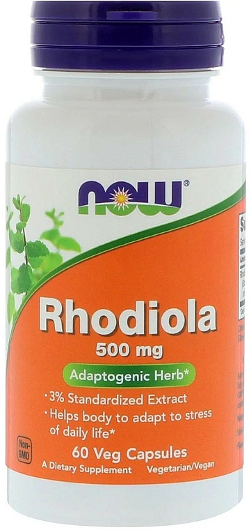Kapsułki Rhodiola, 500 mg - Now Foods Rhodiola, 500mg — Zdjęcie N1
