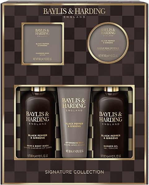 Zestaw, 5 produktów - Baylis & Harding Black Pepper & Ginseng Men's Perfect Grooming Pack Gift Set — Zdjęcie N1