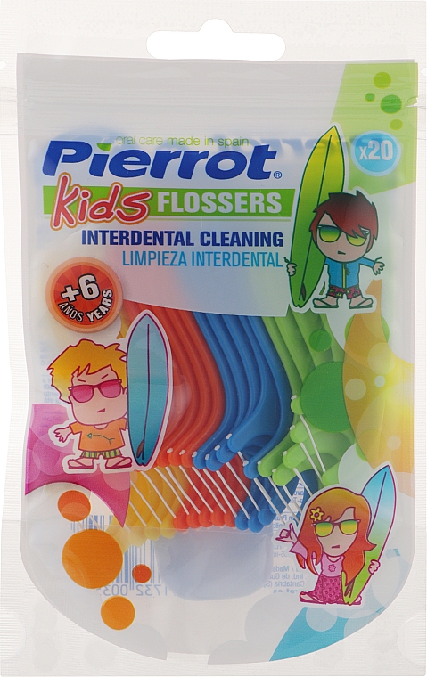 Flossery nici dentystycznych dla dzieci, 20 szt. - Pierrot Kids Flossers №20 Ref.359 — Zdjęcie N1