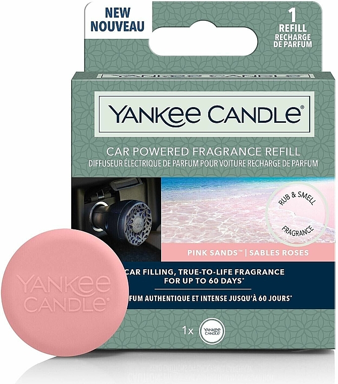Yankee Candle Car Fragrance Refill Pink Sands (wymienny wkład) - Dyfuzor  zapachowy do samochodu