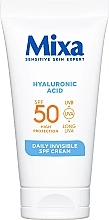 Kup Codzienny krem nawilżający - Mixa Hyaluronic Acid Daily Invisible SPF50 Cream