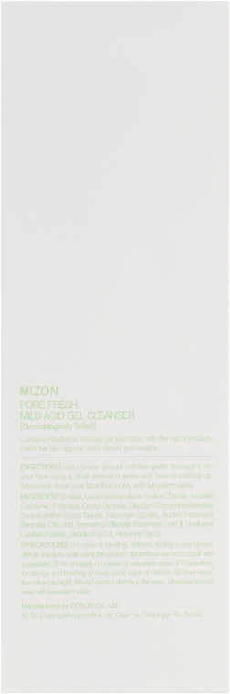 Oczyszczający żel do mycia twarzy - Mizon Pore Fresh Mild Acid Gel Cleanser — Zdjęcie N5