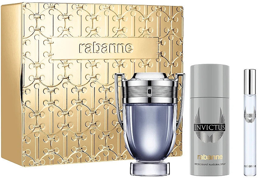 Paco Rabanne Invictus - Zestaw (edt/100ml + deo/150ml+ edt/10ml) — Zdjęcie N1