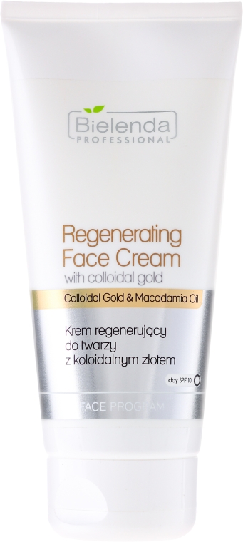 Krem regenerujący do twarzy z koloidalnym złotem SPF 10 - Bielenda Professional Regenerating Face Cream — Zdjęcie N2