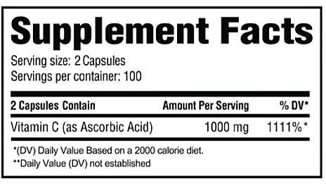 Kapsułki z witaminą C - Revive MD Vitamin C 200 Vegetarian Capsules — Zdjęcie N2