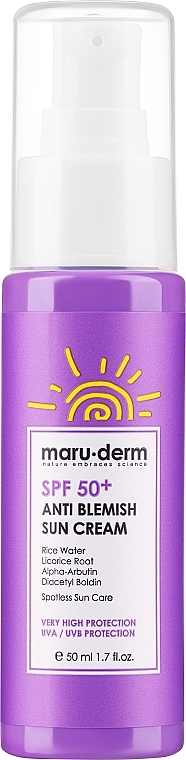 Filtr przeciwsłoneczny do twarzy przeciw plamom starczym - Maruderm Cosmetics Anti-Blemish Sun Cream SPF 50 — Zdjęcie N1