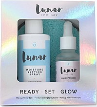 Zestaw do makijażu (primer 30 ml + f/spray 100 ml + sponge) - Lunar Glow Ready Set Glow — Zdjęcie N3