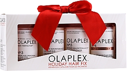 Kup Zestaw odbudowujący do włosów zniszczonych, osłabionych, suchych - Olaplex Holiday Hair Fix (cond/100ml + shmp/100ml + h/cr/100ml + ser/100ml)